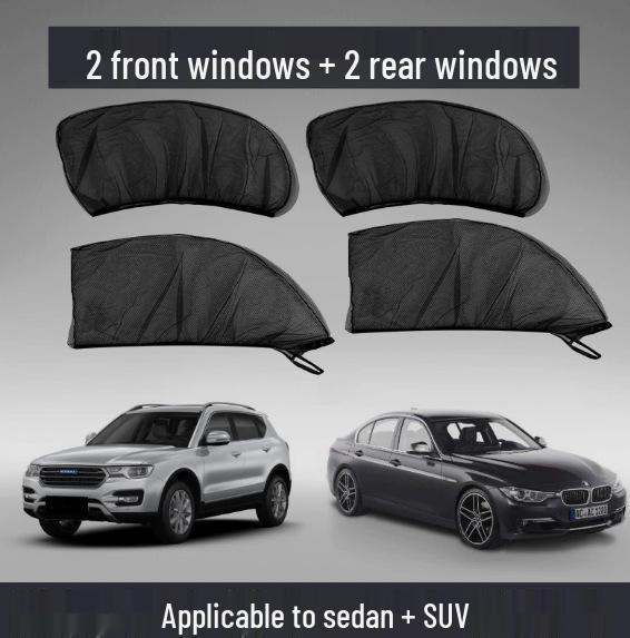 Universal Car Mosquito Net and Sun Shade Blackout Curtains - Heat Insulation and Privacy Protection
