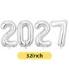2027 Number Foil Balloons 16/32 Inch Multicolor Floatable Decor for New Year Christmas Graduation Party