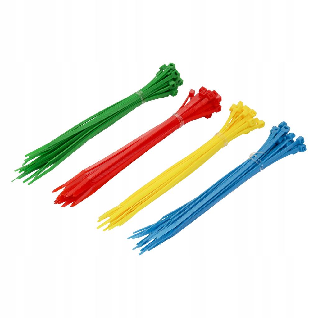 Cable tie, cable ties, mix color, pack of 100, 200x3.6mm, Vorstahl