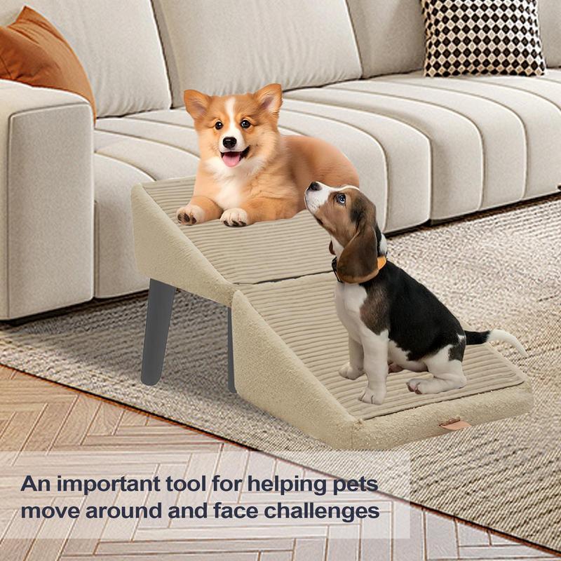 Split Dog Staircase Safety Ramp Dual-Purpose Folding Wooden Footstool Sofa Steps For Large Medium Small Dogs Cats Puppy Supply