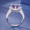 Classic Sweet Romantic Heart Purple Crystal Rings ForWomen Engagement Wedding Ring For Accessories Size 6-10
