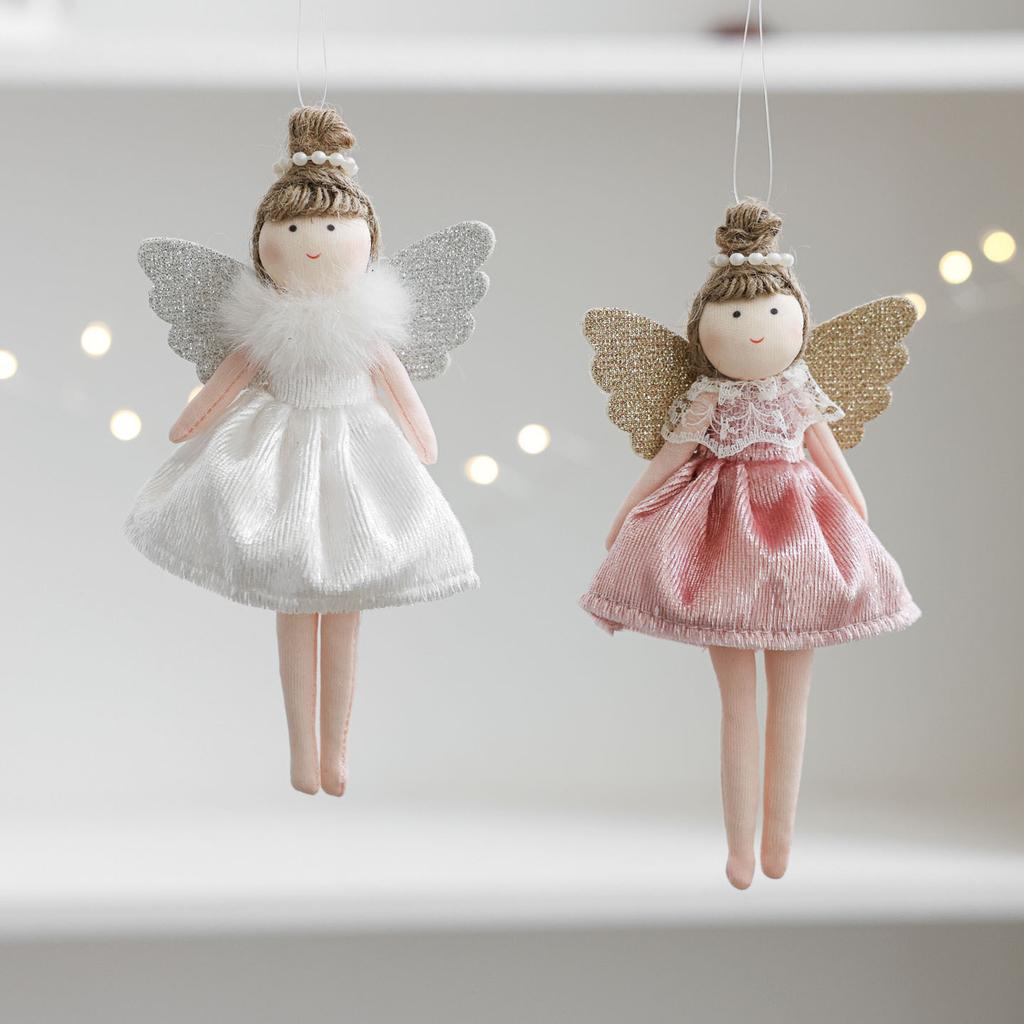 Christmas Decorations Ballet Angel Doll Plush Toy Cute Girl Ornament Tree Curtain Pendant Gift for Kids New Year