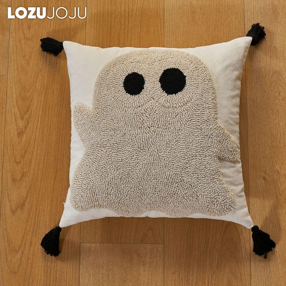 1PC LOZUJOJU Halloween Cartoon Pattern Pillowcase with Polyester Cotton Embroidered Cushion Cover for Sofa Living Room Bedroom Home Decor
