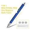 9 in1 Multifunction Ballpoint Pen with Modern Handheld Tool Measure Technical Ruler Screwdriver with LED Light for Carpentry