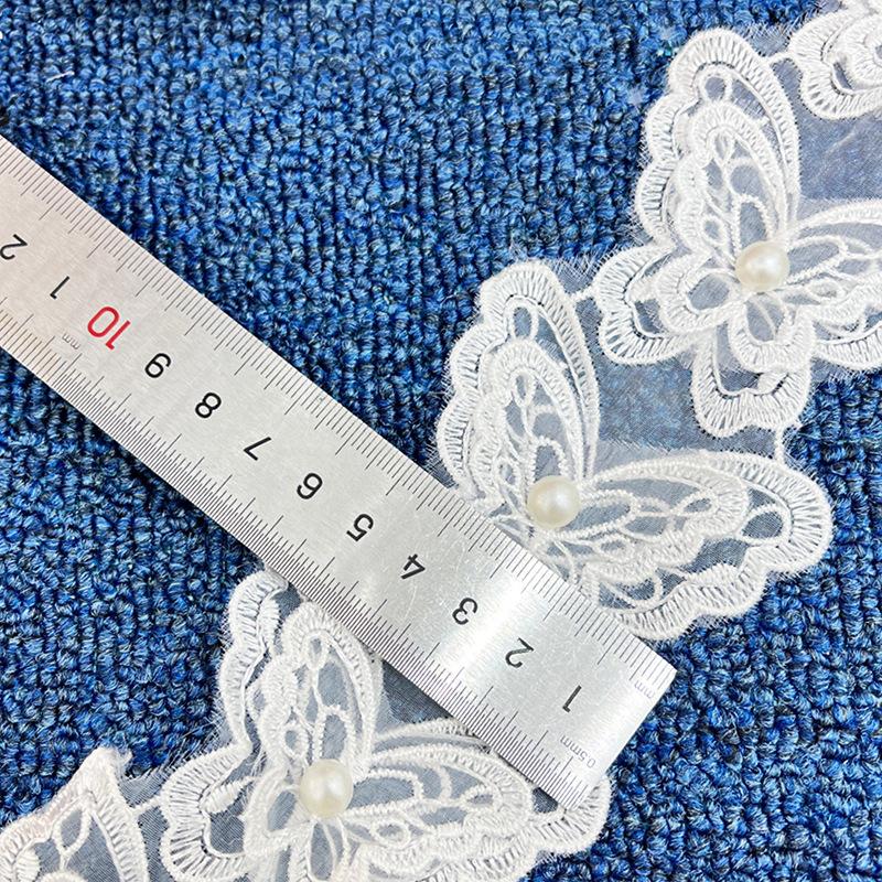 Eugen Yarn Embroidery Butterfly Lace Three-Dimensional Flower Beads Barcode Wedding Dress Accessories Diy Accessories