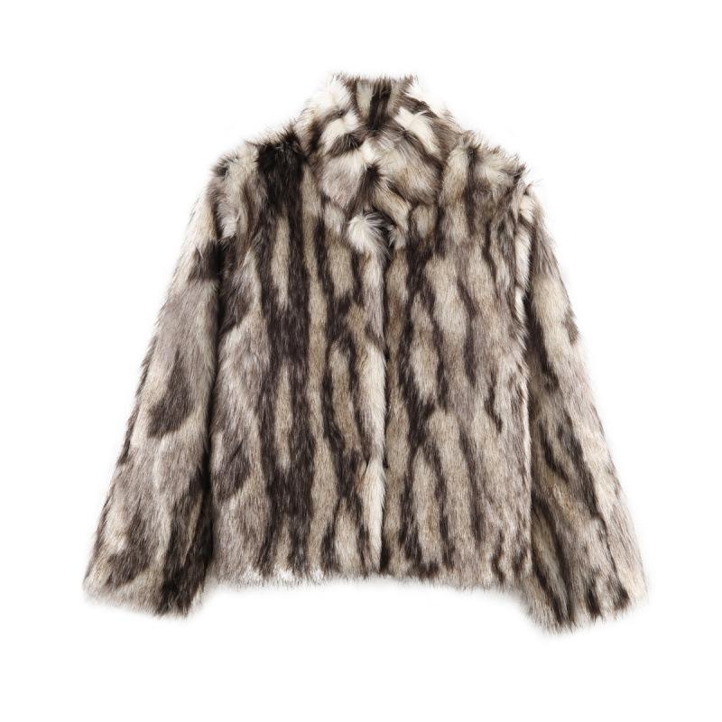 2025 European Style Versatile Winter Faux Fur Long Coat M