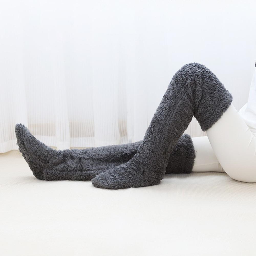 Loose Floor Socks Coral Fleece Long Socks Portable Leg Warmer