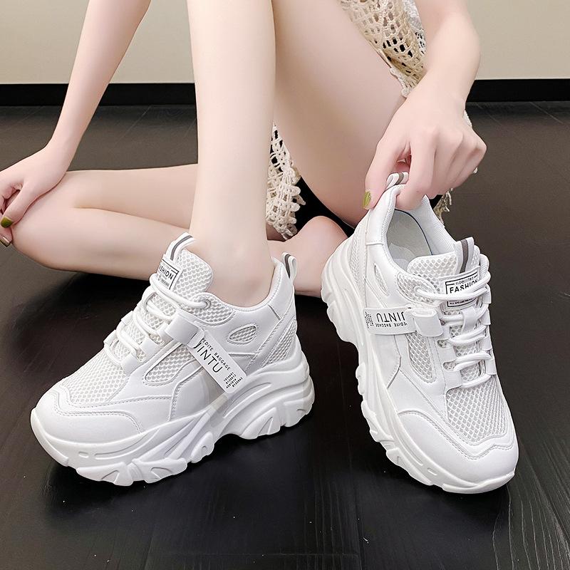 Thick-soled Dad Shoes for Women Summer Fashion Women's Shoes Lace-up Height-enhancing Sports Casual Shoes