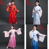 Chinese Style Childrens Hanfu Costume With Taffeta Fabric For Ethnic Dance Performances