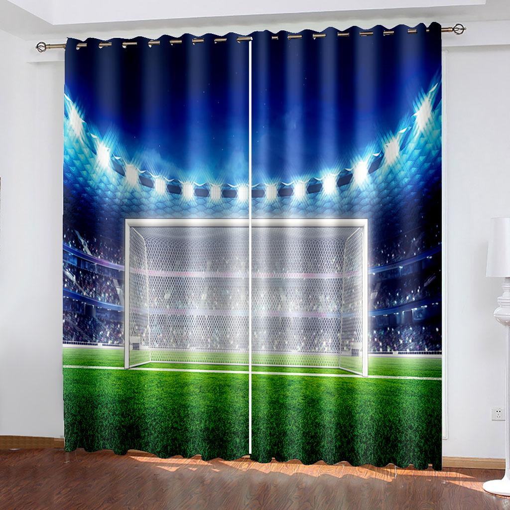 

Modern Graffiti Art Basketball Football Theme Rod Pocket Window Curtain for Bedroom Living Room Home Decor 100W130H(CM)40x51in&Hook