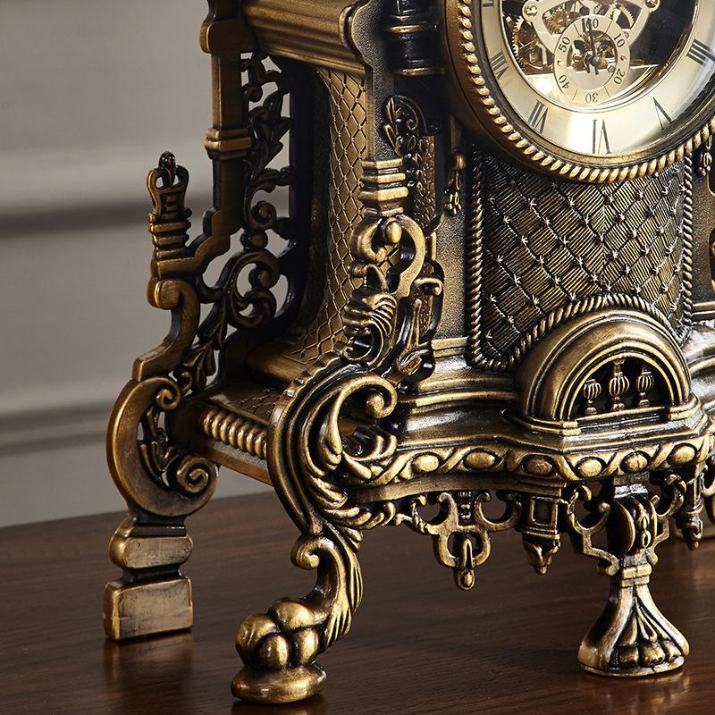 Large Creative Retro Table clock silent gear Luxury interior antiques vintage desk clock decoration and table accessories