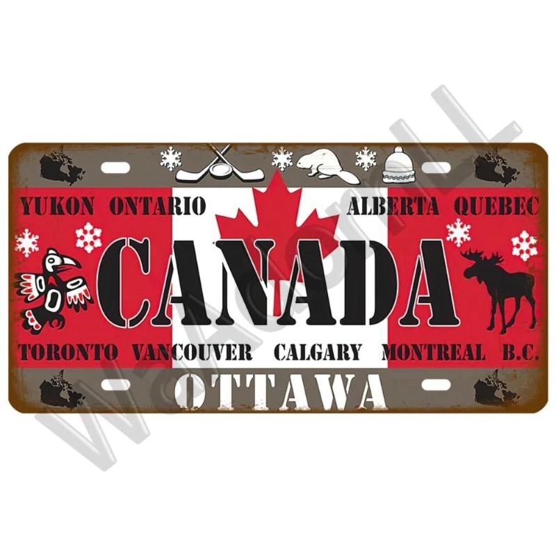Retro Car 2D Metal Sign, Aluminum Wall Decor 15x30cm