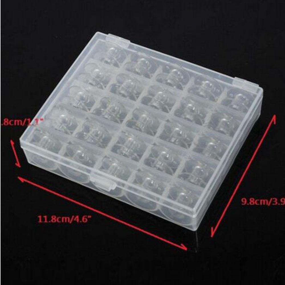 25 pz Nuove Bobine per Macchina da Cucire + Scatola di Plastica Per Brother Janome Singer