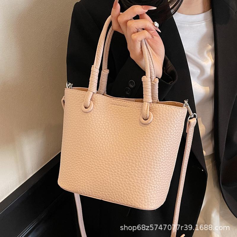 This Year's Trendy Foreign Style Hand-held Bucket Bag Women's 2025 New Fashion Small Carry Bag Shoulder Crossbody Bag