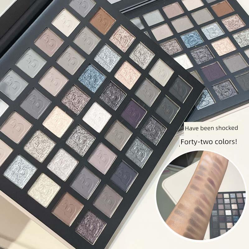 Give the Smoke Party Billion Points Critical Strike! Light European Eye Shadow Comprehensive Plate Cement Dark Matte Shimmer Forty-Two Color Female