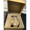 Used BURBERRY Watch Gold Stainless Steel Leather Check