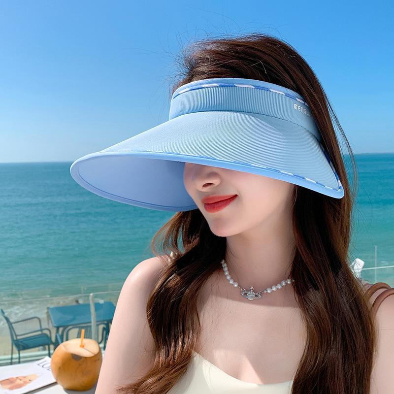 8478 Summer Sunscreen Hat Women's UV Protection Face Cover Sun Hat Versatile Large Brim Sunshade Empty Top Hat