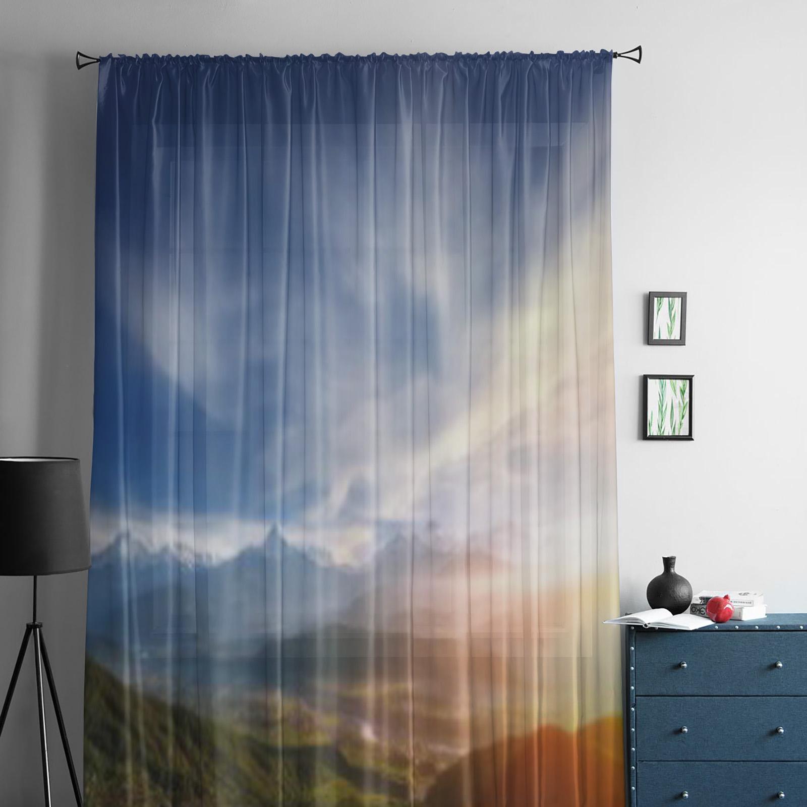 Shangri-La Роскошные шифоновые прозрачные шторы для гостиной — фото 3