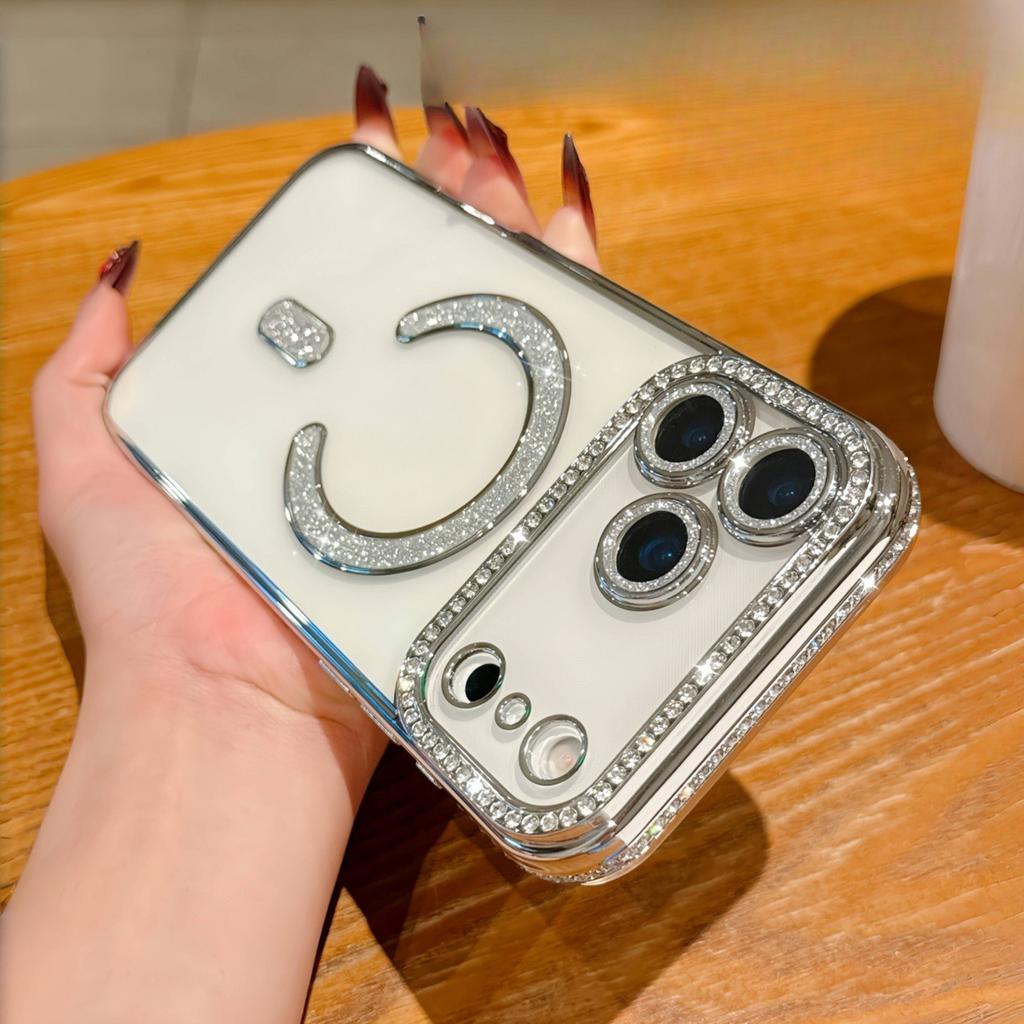 IPhone17PROMAX Plating Flash Powder Diamond Magnetic Suction Phone Case Suitable for Apple 16 Advanced Sense Anti Fall Soft Case