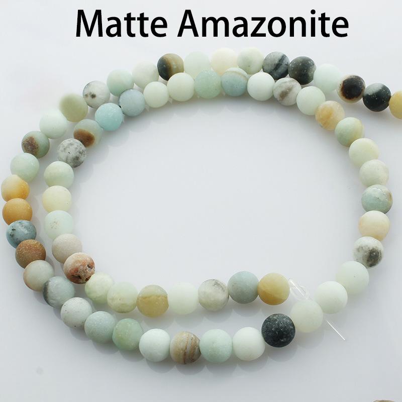 4 6 8 10 12 Mm Matte Amazonite Round Natural Stone Beads Spacer Bead For Jewelry Making DIY Necklaces Bracelets