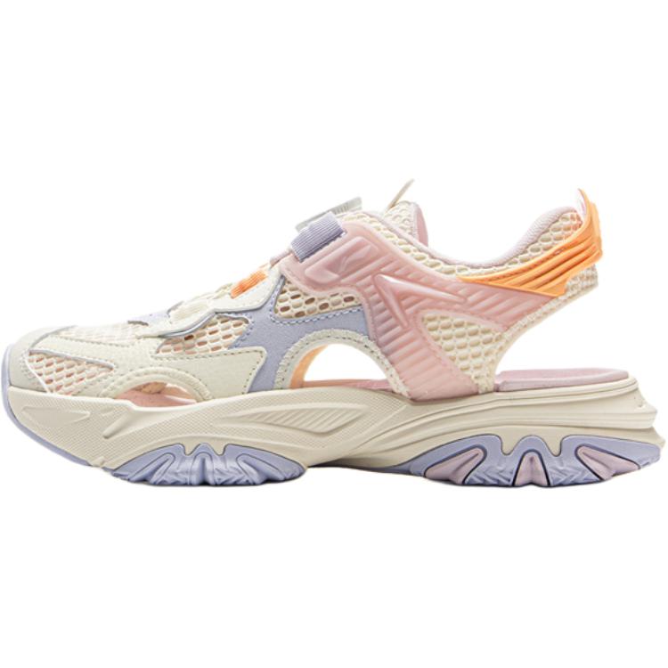 Li Ning Kids Sports Lifestyle Series Comfortable Versatile Anti-Kick Shock Absorption Low-Top Kids Sandals Kids sandals White YKUV006-2