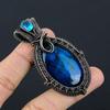 Blue Flash Labradorite Handmade Pendant, Natural Gemstone Jewelry, 999 Copper Wire Wrapped Pendant Jewelry, For Gift