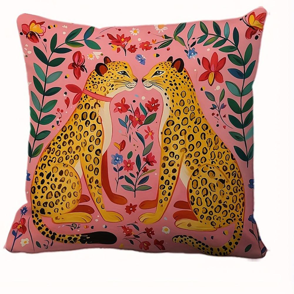

Colorful Floral and Animal-Print Decorative Pillow Covers for Stylish Home Accents Sofa cushion cover home room decoration 16x16Inch