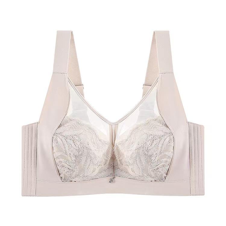 New Big Breasts Show Small Thin Cups, Large Cups, Adjusted Bras Gather and Support Breathable Lace Underwear Women