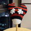 New Cute Mickey Palm Horn Knitted Beanie Hat for Women In Autumn and Winter Funny Face Revealing Small Pullover Hat Trendy