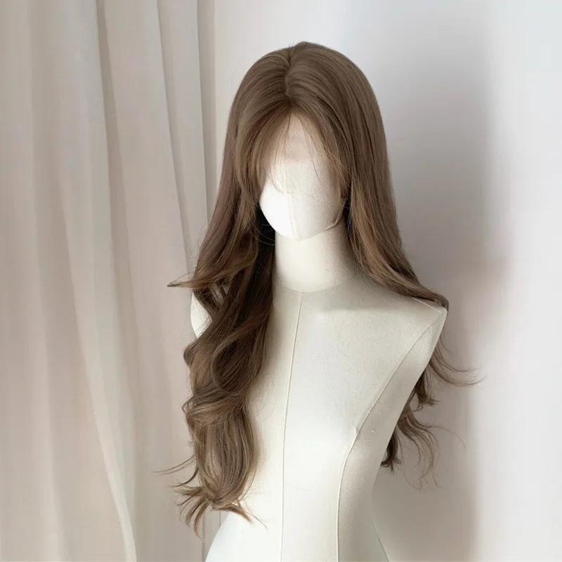 Ashely Long Straight Wig for Women Honey Brown Lace Front Wig 24inch Lace Frontal Synthetic Wigs for Daily Use Party Sissy