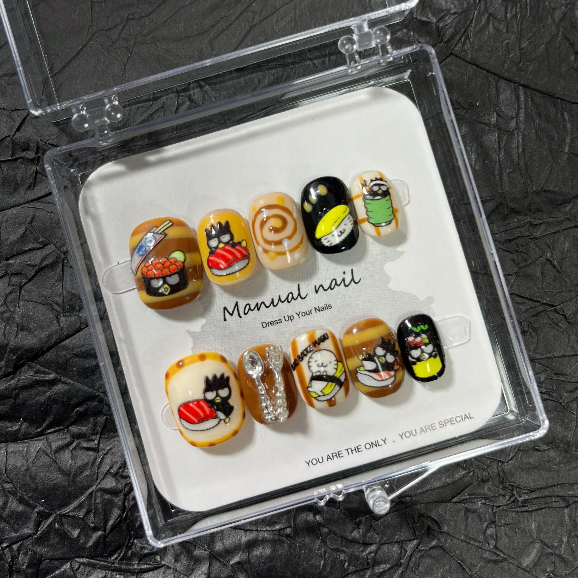 Handmade Cute Cartoon Girl Wearable Nail Art Stickers A598 Extra Small