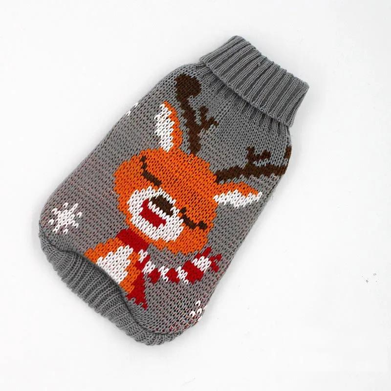 Christmas Vintage Dog Sweaters Holiday Reindeer Red Heart Style Dog Clothes New Year Soft Puppy Sweaters Warm Pet Sweaters for S