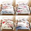 New Cross-border Chinese Style Ink Painting Digital Printing Flannel Bedding Set