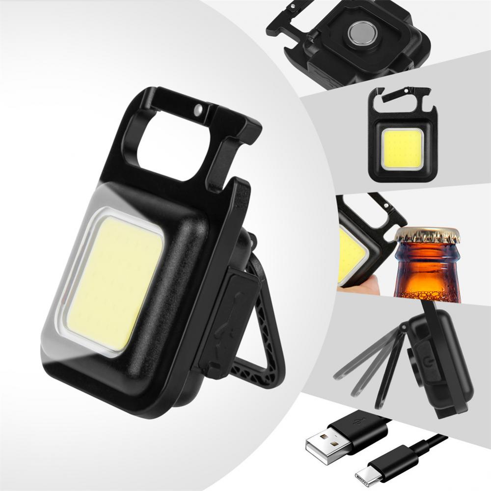 Led Flashlight Key Chain Light Working Light Cob Light Outdoor Camping Fishing And Climbing Night Lamp Waterproof Emergency Lamp