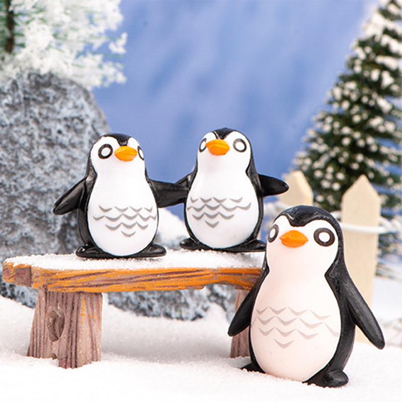 Mini Penguin Miniature Figures For Fairy Garden Gnomes Moss Terrariums Decoration Cake Topper