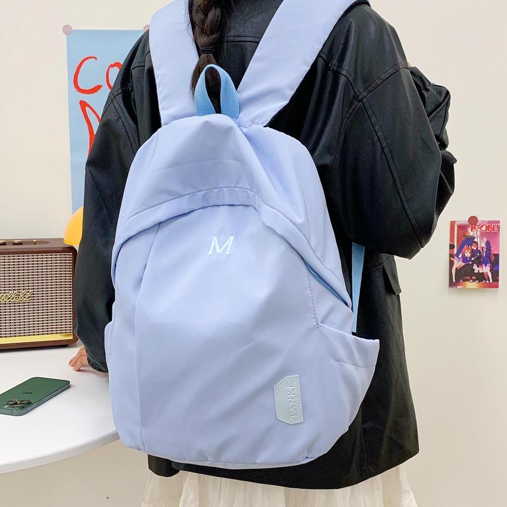Cream Large-Capacity Backpack for Junior High, Senior High, and College Students