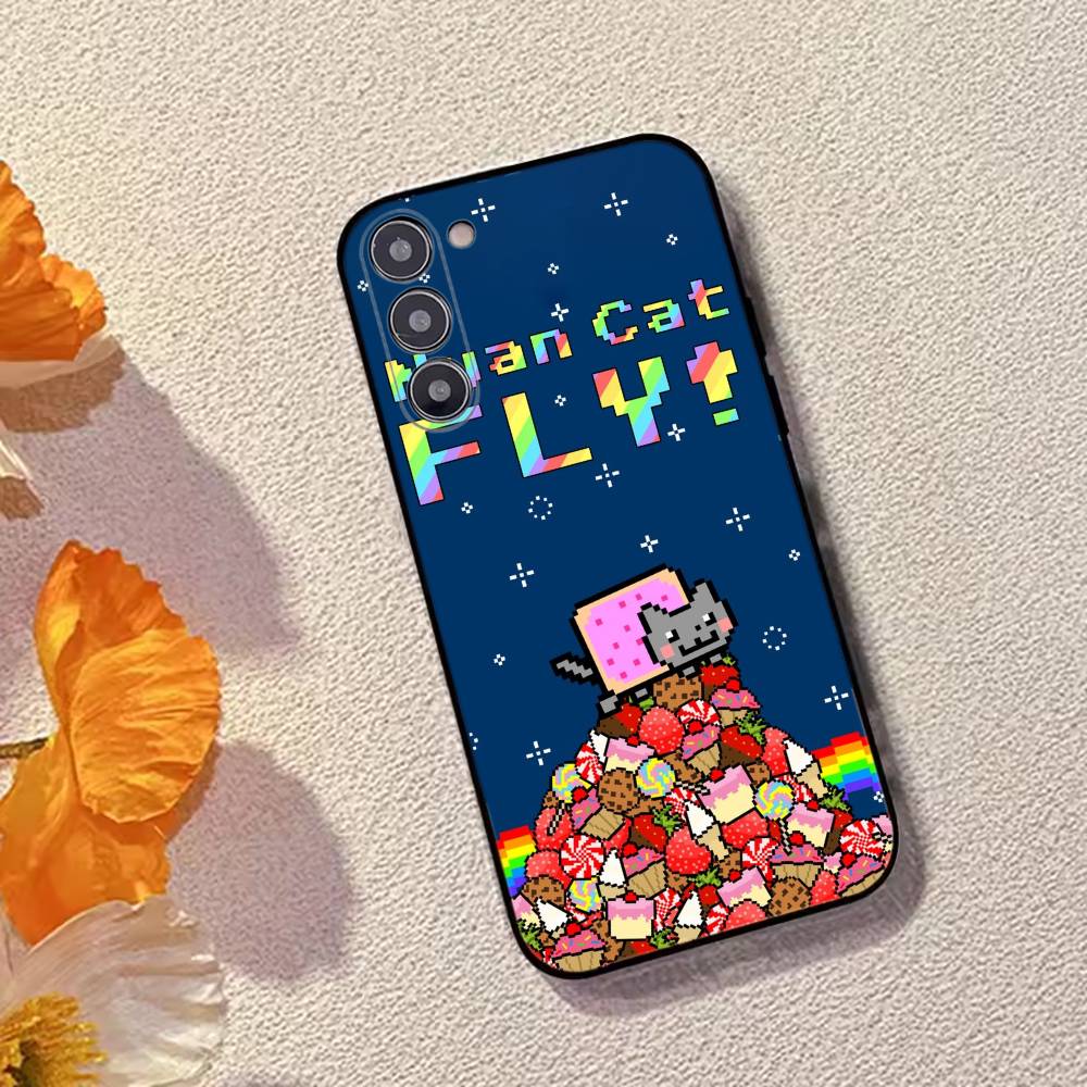 Cute N-Nyan Cat Phone Case Silicone Soft For Samsung Galaxy A73,A72,A71,A70,A53,A52,A51