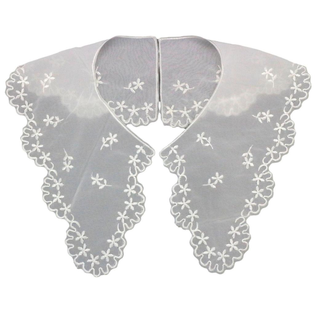Chiffon Plus Organza Fabric Embroidery False Collar Lace Three-Dimensional Lapel Embroidery Clothing Accessories