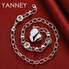 New 925 Sterling Silver 18 Inches Smooth Heart Necklace For Men Women Fashion Hip Hop Charm Gift Jewelry Wedding