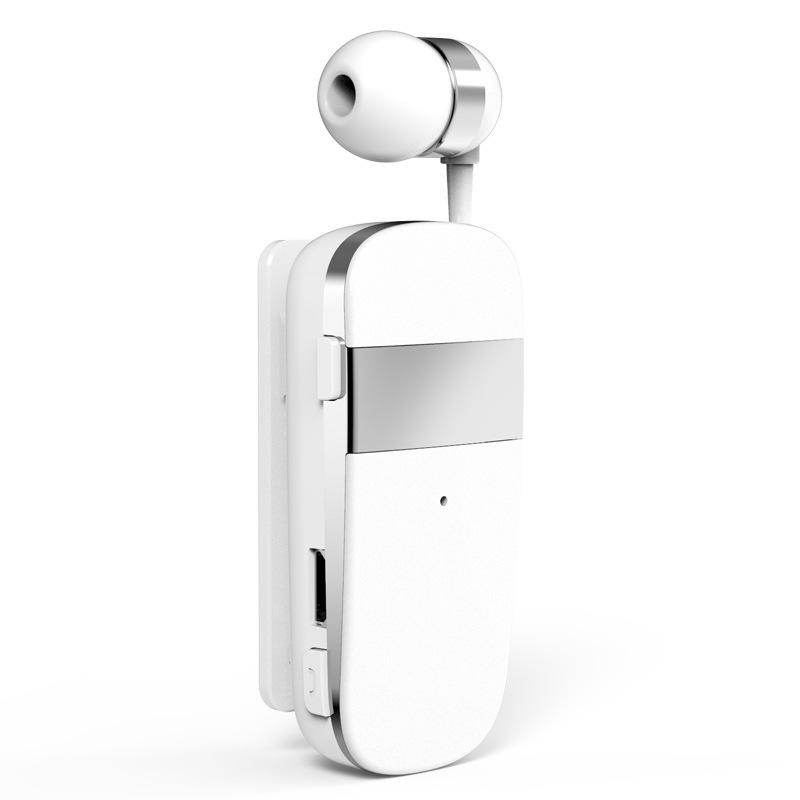 Bluetooth Wired Headset with Ultra-Long Battery, Single Ear, In-Ear Design, Vibration Alert, and Retractable for Business Calls.