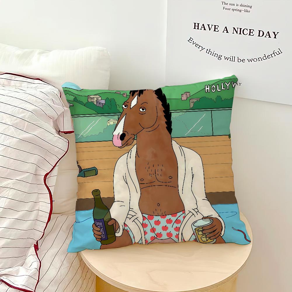 

Cartoon B-BoJack B cozy soft Pillow Case for Sofa Living Room Home office Decor Protective Covers 30x30CM(12x12in)