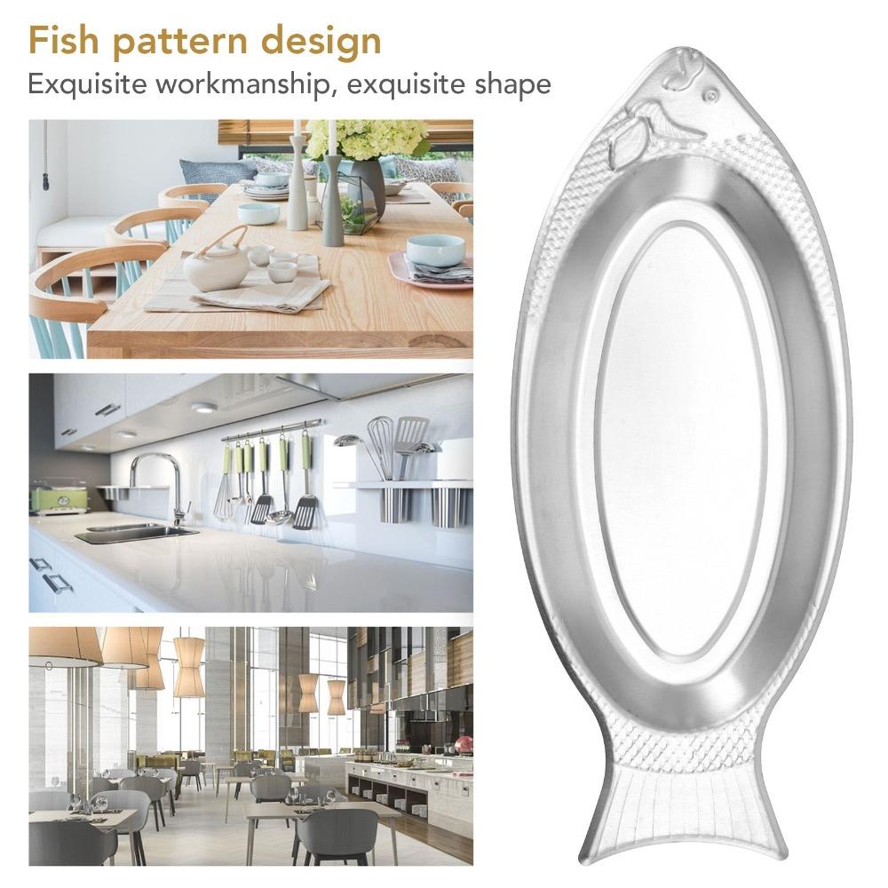 Decorative Fish Shaped Plate Stainless Steel Appetizer Tray Fish Serving Platter  Birthday Party
