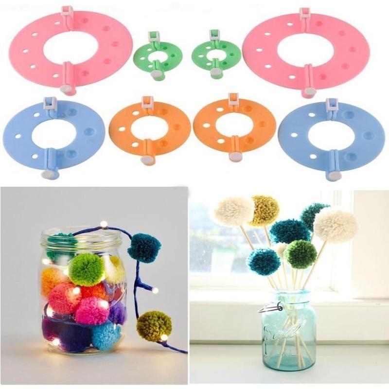 4 Sizes Pompoms Makers Pompoms Maker Tool Balls Weavers for Fluff Ball Weaver Needle Knitting DIY Tool