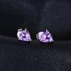 D Color 1.4ct Triangle Genuine Purple Amethyst 925 Sterling Silver Stud Earrings for Women Fashion Gemstone Jewelry Gift