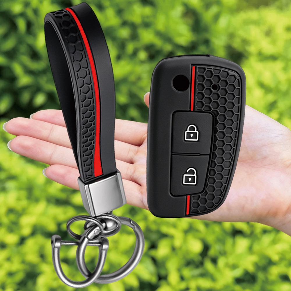 Keychain Silicone 2 Buttons For Nissan X-Trail Juke Qashqai Micra Pulsar 2014 - 2018 Car Remote Key Fob Cover Case Accessories