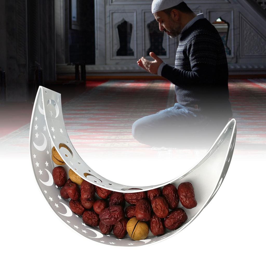 Moon Star Dinner Plate Tray Hollow Pattern Rounded Edges Rust Prevention Moon Star Serving Tray for