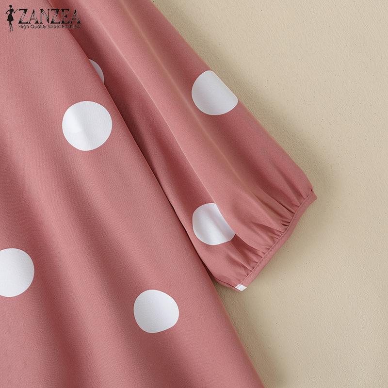ZANZEA Polka Dot Print Summer Casual 3/4 Sleeve Women Blouse
