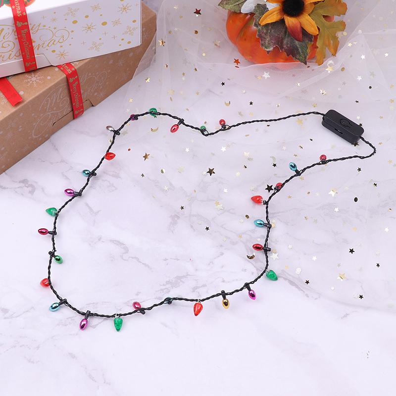 Lichtgevende LED Ketting Knipperend Verlichte Knipperende Kerstverlichting Kostuum Ketting 8 LED Lampjes Gloeiende Rekwisieten Feestartikel