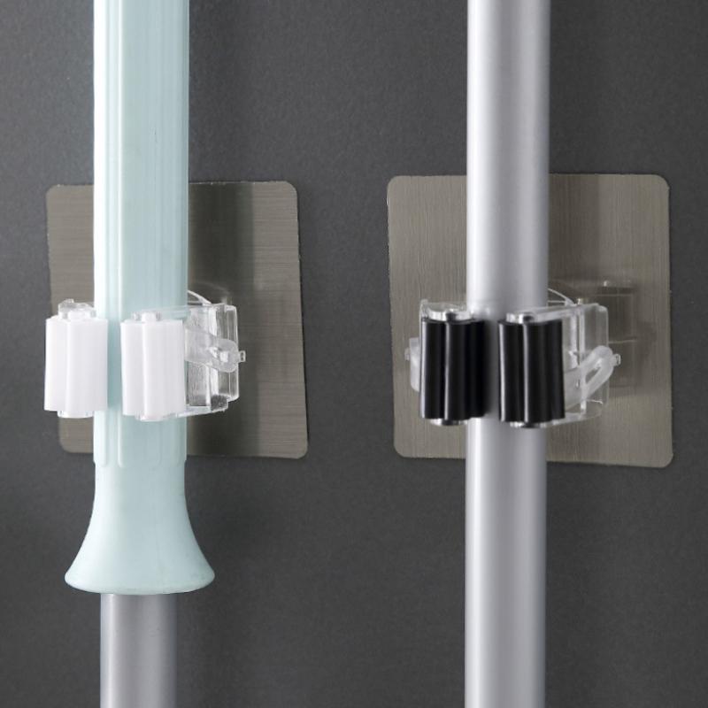 Adhesive Multi-Purpose Hooks Wall Mounted Mop Organizer Holder Rack Brush Broom Hanger Hook Kitchen Bathroom Hooks