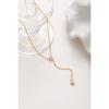 Popular stainless steel round water drop zircon Y-shaped necklace plated with 18k gold waterproof high-end versatile jewelry women